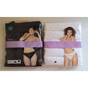 Lot of 2 Packs Ladies Marks & Spencer 10 Panties Black White Lace Sz 12 NWT